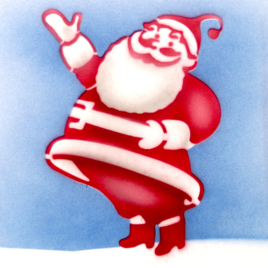 Saluto di Babbo Natale - Art. n.27 - LCDSBN0027 Stencil 2 livelli