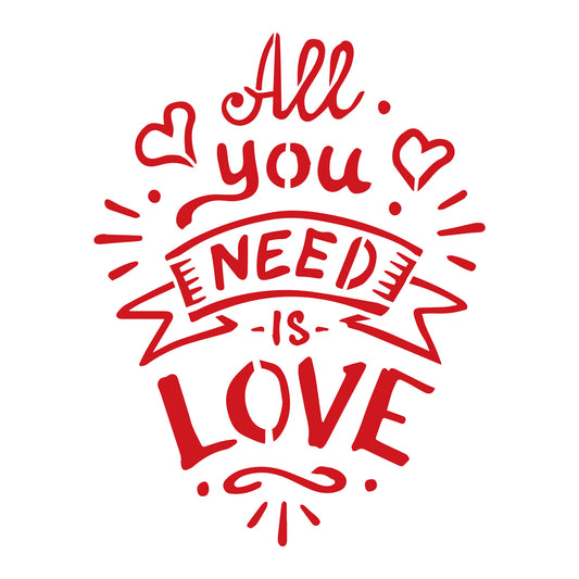 All you need is love - Art. n.71 - LCDAYN0071 Stencil 1 livello