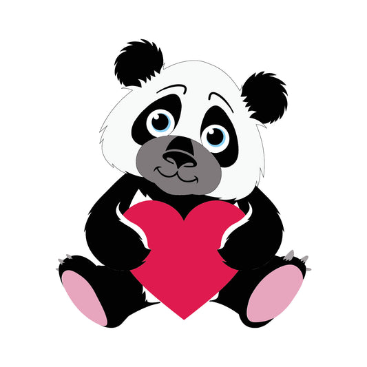 Panda cuore - Art. n.45 - LCDPCC0045 Stencil 3 livelli